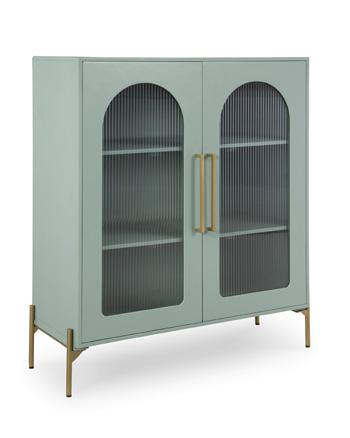 Ashley Furniture Adwen Accent Cabinet with wood finish and decorative doors, stylish storage for living room or hallway.
