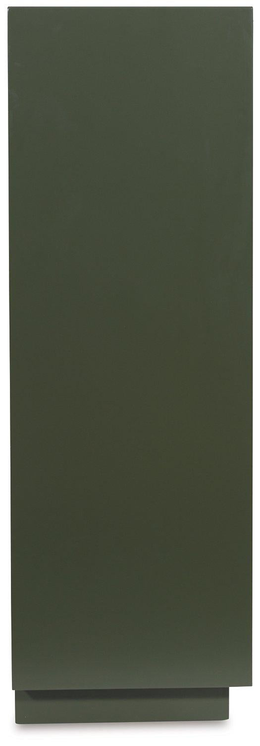 Ashley Furniture Geirwood accent cabinet with wood finish and decorative handles, featuring a compact storage design.