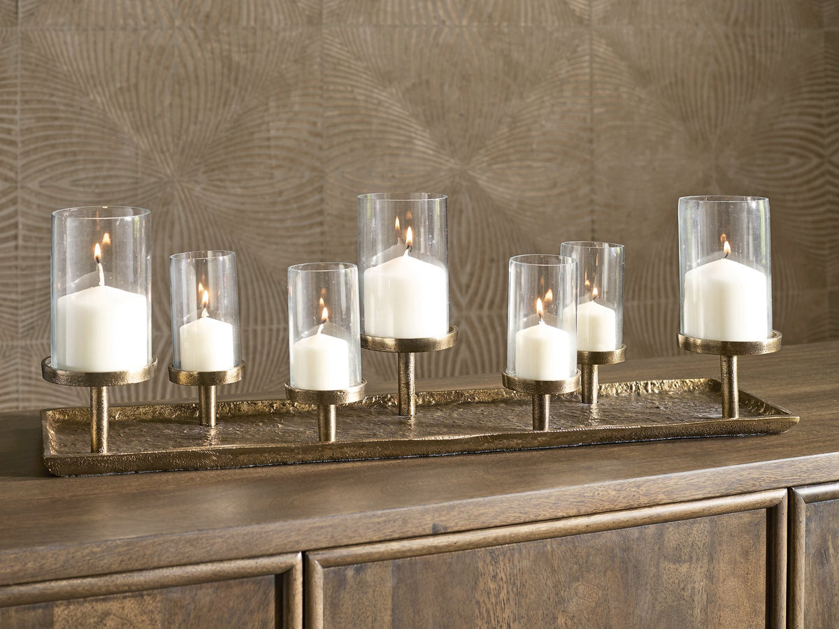 Ashley Furniture Wallmond candle holder, decorative metal wall-mounted candle holder with intricate design, suitable for home décor.