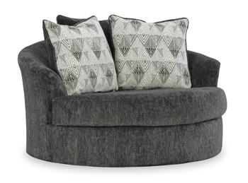 Ashley Furniture Biddeford oversized swivel accent chair with plush fabric and modern design in a cozy living space.