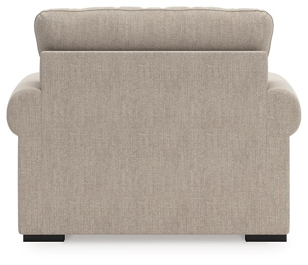 Ashley Furniture Sararose oversized chair with plush upholstery and wide armrests, shown from the back view.