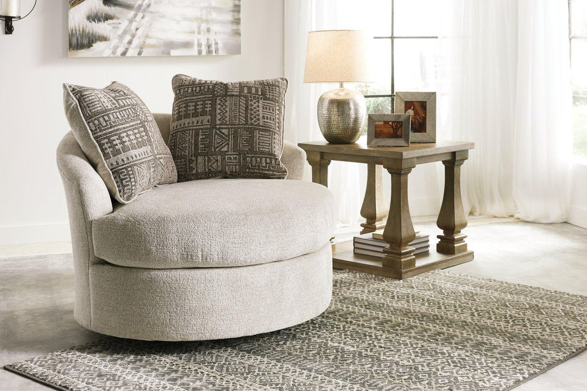 Ashley Furniture Soletren Accent Chair with plush fabric upholstery and stylish design, perfect for living room seating.