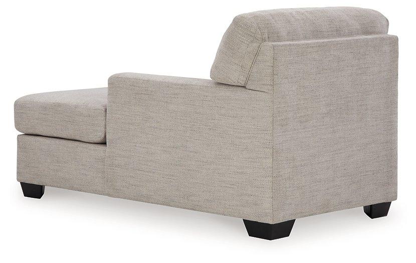 Ashley Furniture Mahoney chaise chair with plush upholstery and sleek design, shown in a modern living room setting.