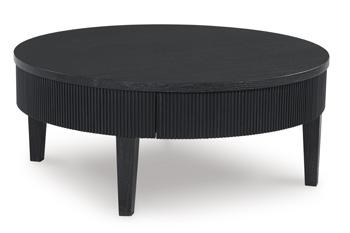 Ashley Furniture Marstream cocktail coffee table with a sleek wood finish and modern design, perfect for living room decor.