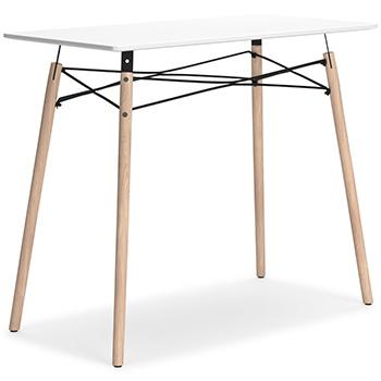 Ashley Jaspeni home office desk with wood finish, featuring a spacious work surface and modern design for an organized workspace.