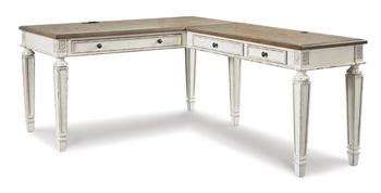 Ashley Realyn 2-piece home office desk set with a modern design, featuring a spacious work surface and sturdy construction.