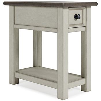 Ashley Furniture Bolanburg chairside end table with a wooden finish and a compact design for living room or bedroom use.
