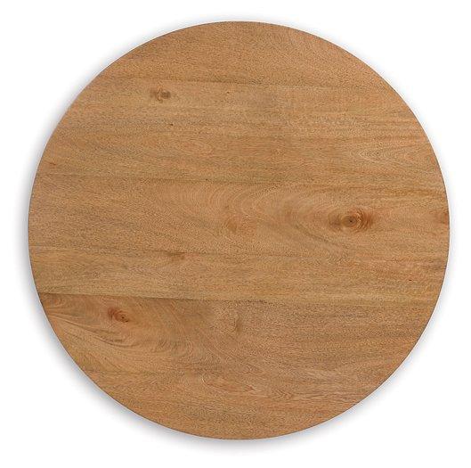 Ashley Furniture Kristiland End Table with wood finish and modern design, featuring a smooth tabletop and sturdy legs.