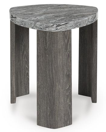 Ashmour end table by Ashley Furniture featuring a sleek wooden surface and modern design with sturdy legs.