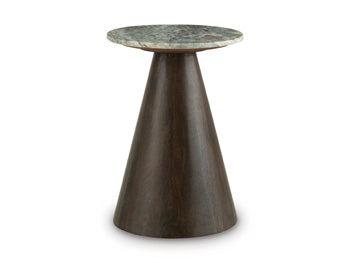 Ashley Furniture Waltnor Accent End Table with a sleek wood finish and modern design, perfect for living room decor.
