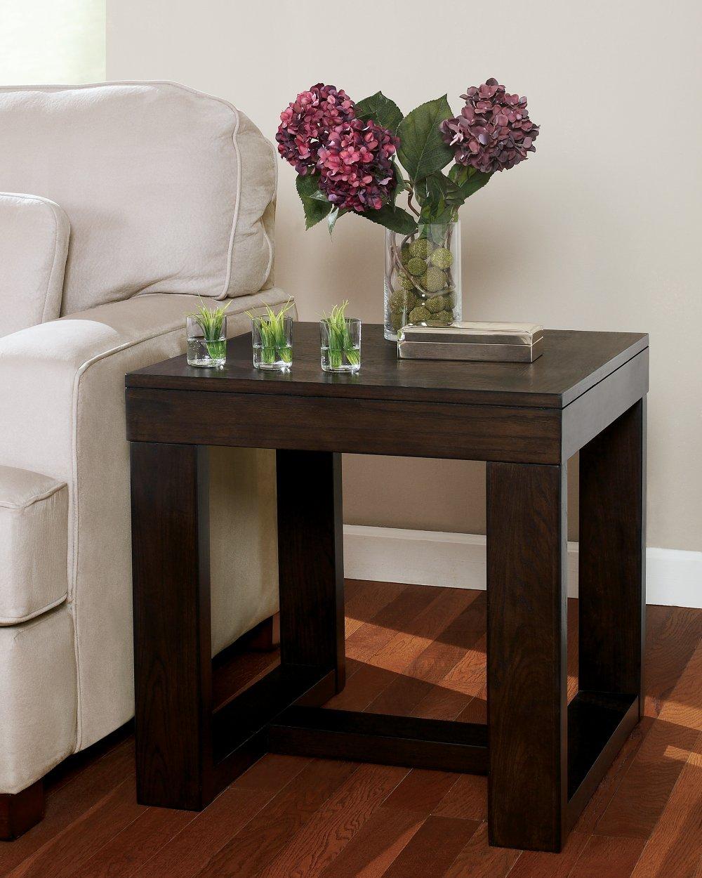 Ashley Furniture Watson End Table with wood finish and sleek design, perfect for living room decor.