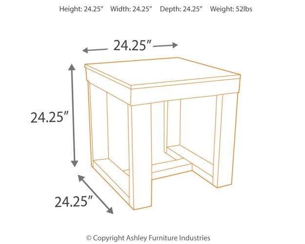 Ashley Furniture Watson End Table featuring a sleek wood finish and modern design for stylish living room decor.