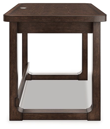 Ashley Furniture Breckington Home Office Set includes a desk and storage cabinet with a warm wood finish.