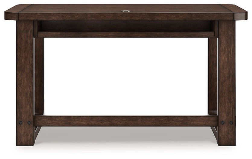 Ashley Furniture Breckington Home Office Set with desk, chair, and storage units arranged in a modern workspace.