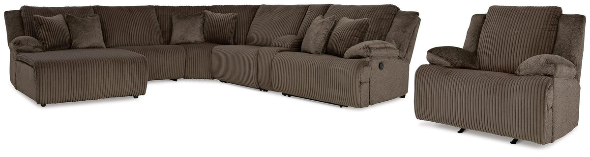 Ashley Furniture Top Tier living room set featuring a sofa and armchair with neutral upholstery and modern design.