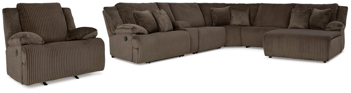 Ashley Furniture Top Tier living room set featuring a plush sofa, armchair, and coffee table in a modern design.