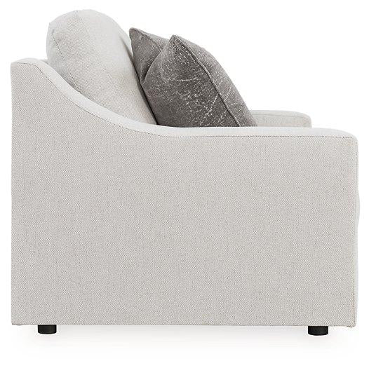 Ashley Furniture Maitelynn upholstery living room set featuring a sofa and armchair in a contemporary fabric design.