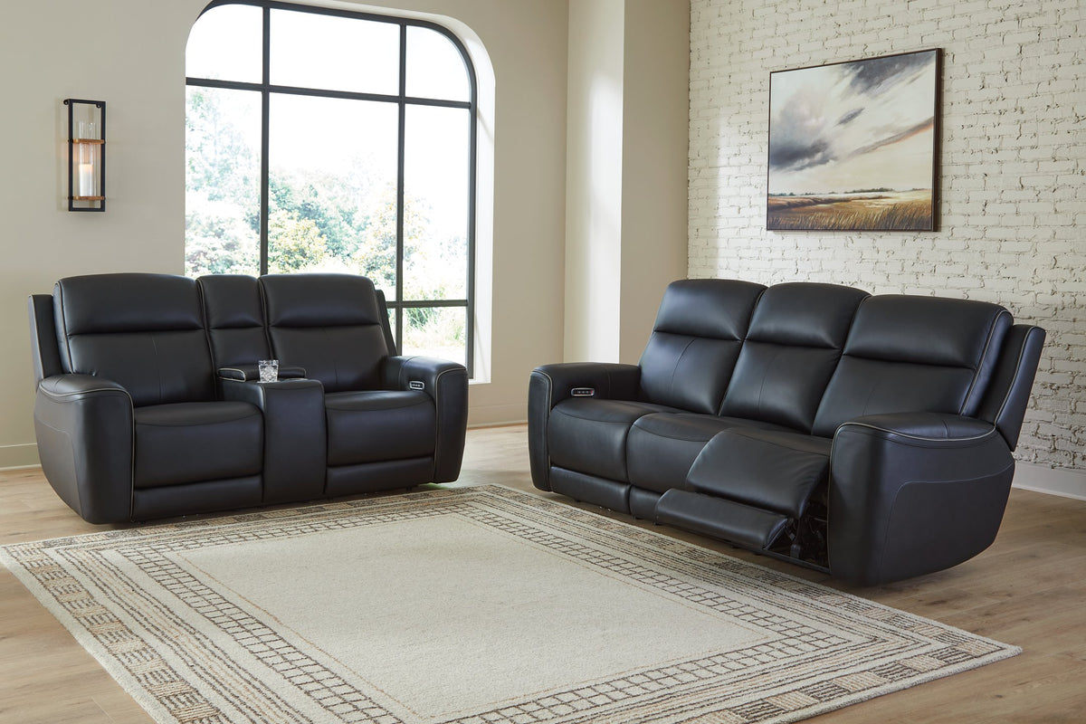 Ashley Furniture 5Z-Comfort Power Reclining Living Room Set with plush cushions and reclining features in a modern design.