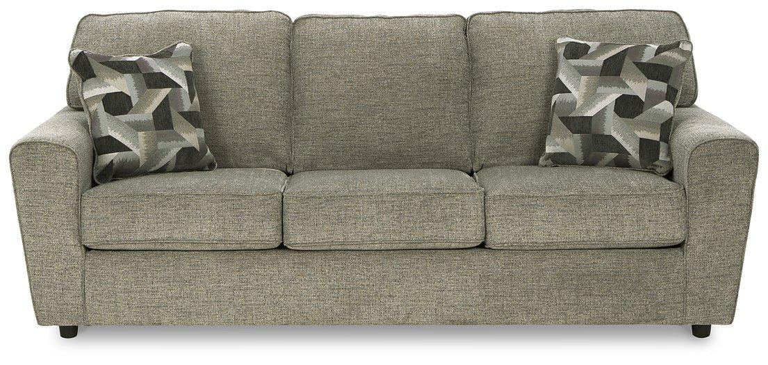 Ashley Cascilla living room set with a sofa and loveseat, featuring neutral fabric upholstery and modern design.