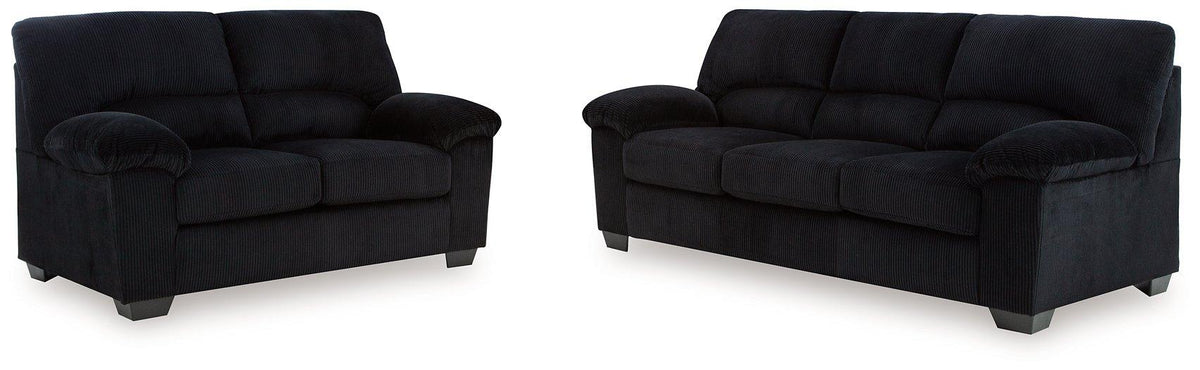 Ashley Furniture SimpleJoy living room set with a sofa and armchair, featuring neutral upholstery and modern design.