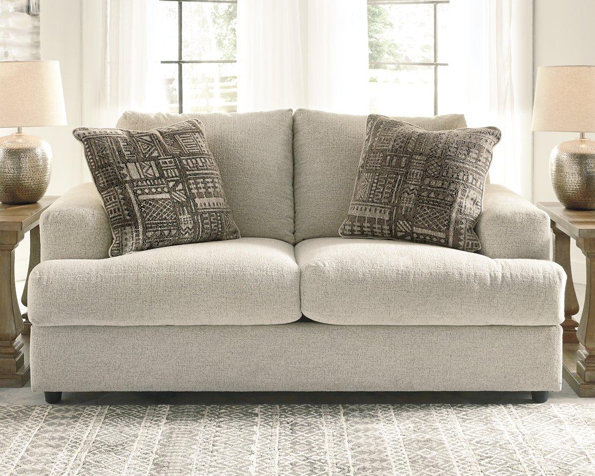 Ashley Furniture Soletren living room set with sofa, armchair, and coffee table in a modern style, cozy and stylish for the living room