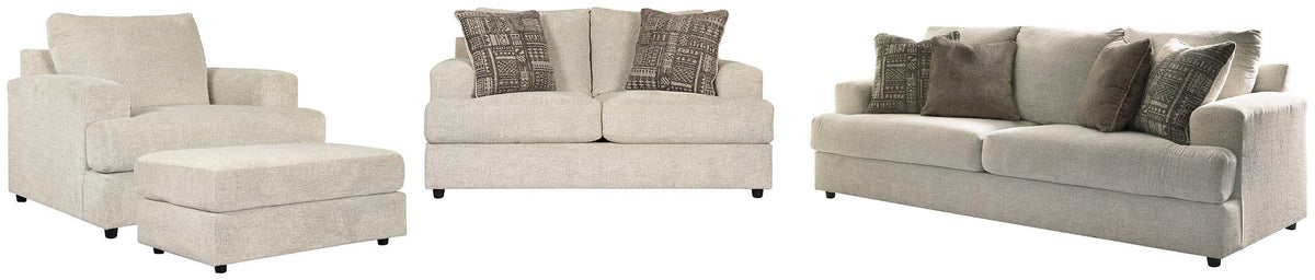 Ashley Furniture Soletren Living Room Set with sofa and armchairs in a modern design, shown in a stylish living room setting.