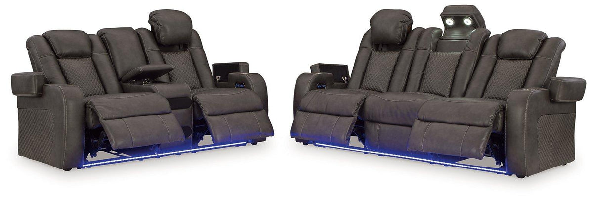 Ashley Furniture Fyne-Dyme living room set with sofa and armchair, featuring plush cushions and stylish upholstery.