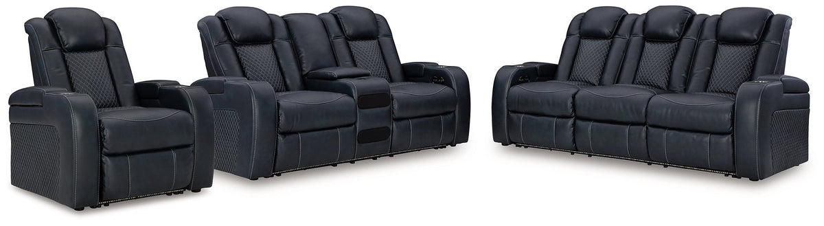 Ashley Furniture Fyne-Dyme living room set with sofa and loveseat, featuring neutral upholstery and plush cushions.