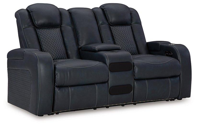 Ashley Furniture Fyne-Dyme Living Room Set featuring a sofa and armchair in a modern fabric design.