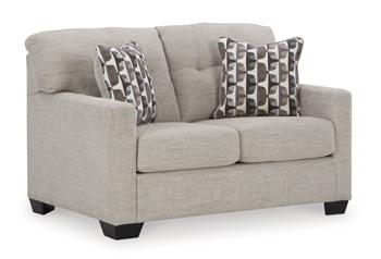 Ashley Furniture Mahoney loveseat with plush fabric and cushioned arms, perfect for comfortable living room seating.