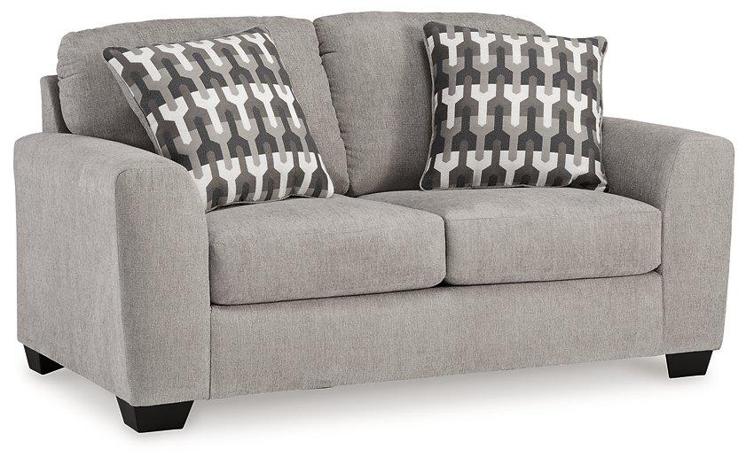 Ashley Furniture Avenal Park loveseat with plush cushions and neutral fabric, perfect for cozy living room seating.