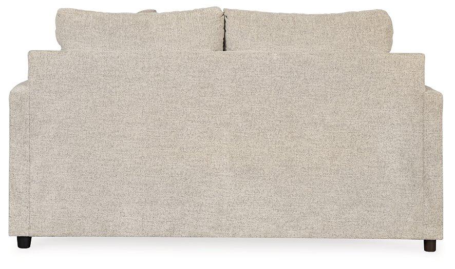 Ashley Furniture Soletren Loveseat with plush fabric, featuring cushioned armrests and a modern design for comfortable living rooms.