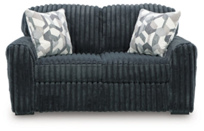 Ashley Furniture Midnight-Madness Loveseat with plush fabric and stylish design, shown from a head-on angle.