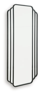 Ashley Furniture Antigone Floor Mirror showing a large, full-length mirror with a sleek frame, ideal for bedroom or hallway decor