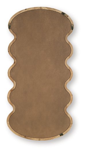 Ashley Furniture Serendis Accent Mirror with a sleek frame, hanging on a wall, showcasing a modern decorative mirror design.
