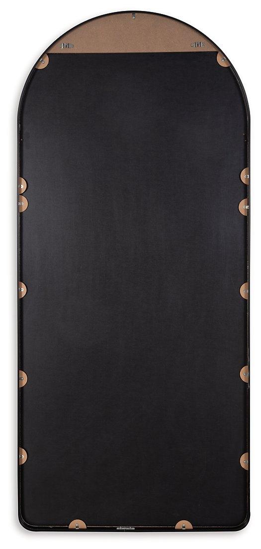 Sethall floor mirror by Ashley Furniture, full-length standing mirror with a sleek modern frame, ideal for bedroom or hallway decor.