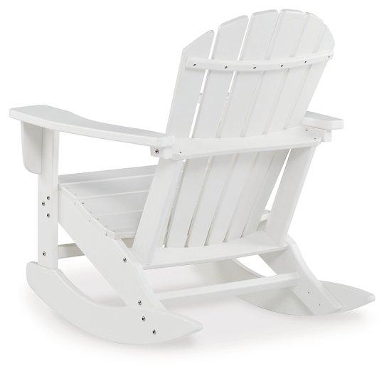 Outdoor rocking chair from Ashley Furniture's Sundown Treasure collection, featuring a comfortable, weather-resistant outdoor lounge chair.