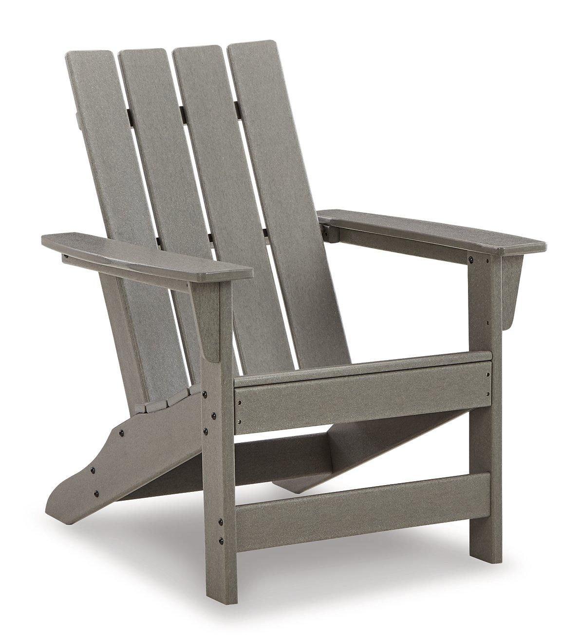 Ashley Furniture Visola outdoor Adirondack chair with matching end table, perfect for patio seating and outdoor relaxation.