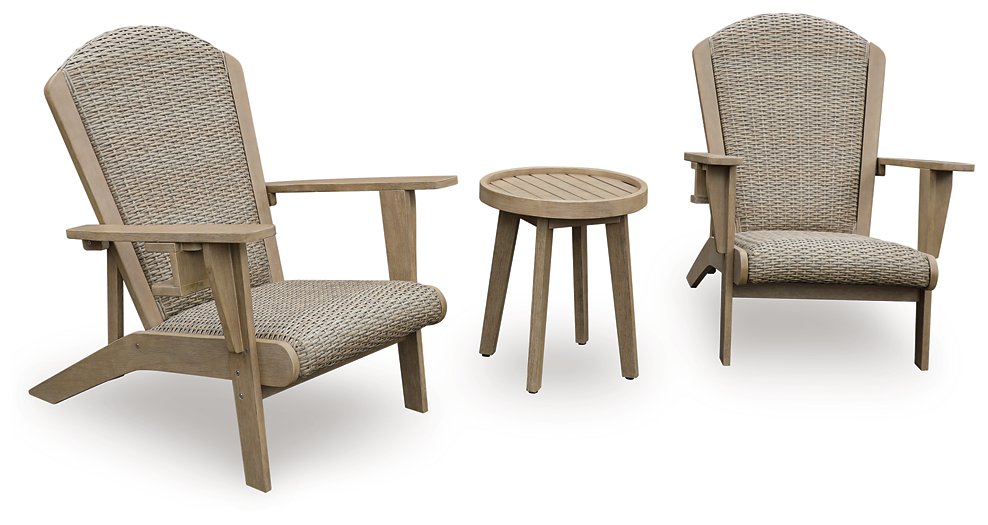 Outdoor table set by Ashley Furniture with Marina Sun design, featuring a table and chairs in a stylish outdoor patio setting.