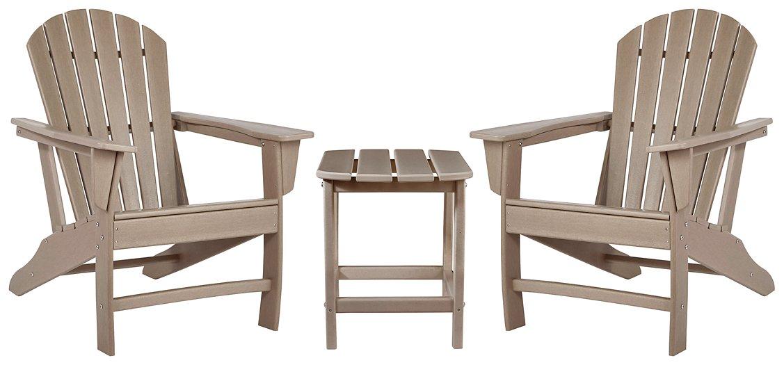 Outdoor Sundown Treasure seating set by Ashley Furniture with a table and chairs, perfect for patio relaxation and outdoor dining.