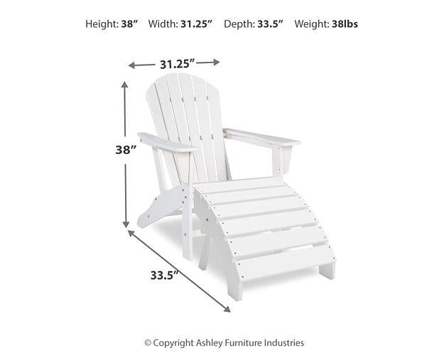 Outdoor table set from Ashley Furniture with a spacious table and matching chairs, perfect for outdoor gatherings and dining.