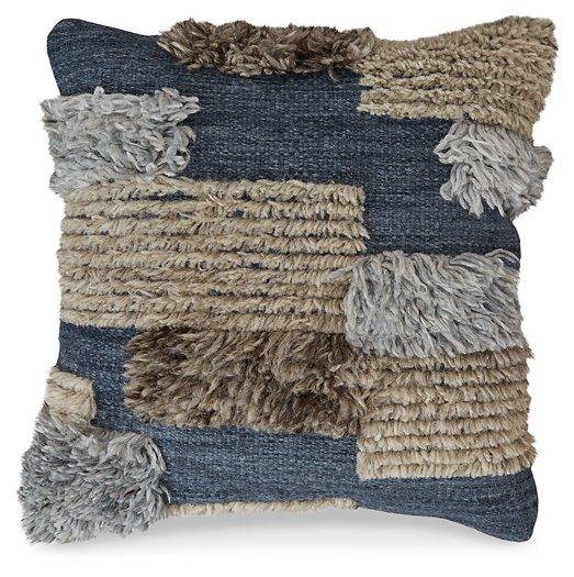 Set of four Ashley Furniture Gibbend pillows featuring neutral fabric and decorative stitching for cozy, stylish home décor.