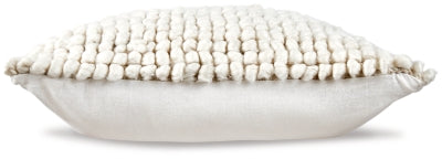 Ashley Furniture Aavie Pillow with side-swirl design, soft fabric cover and plush filling for comfortable support.