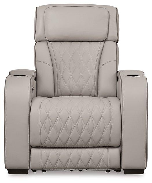 Boyington Power Recliner by Ashley Furniture, showcasing plush fabric upholstery and adjustable reclining mechanism.