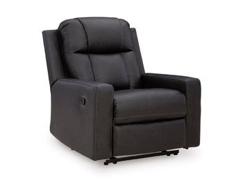 Ashley Furniture Mackmenville recliner in a closed position, featuring plush upholstery and a comfortable design.