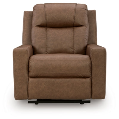 Ashley Furniture Mackmenville recliner with plush upholstery and padded armrests, shown from a head-on view.