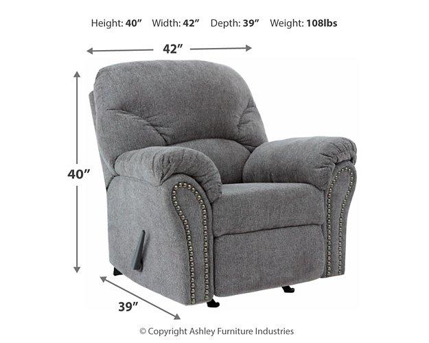 Comfortable Ashley Furniture Allmaxx recliner with plush cushions and armrests, perfect for relaxing in your living room.
