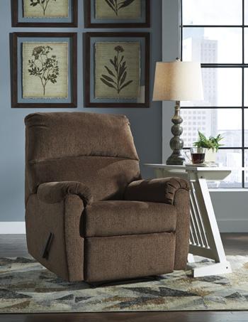 Nerviano recliner by Ashley Furniture featuring plush cushioning and a modern design in a neutral fabric.