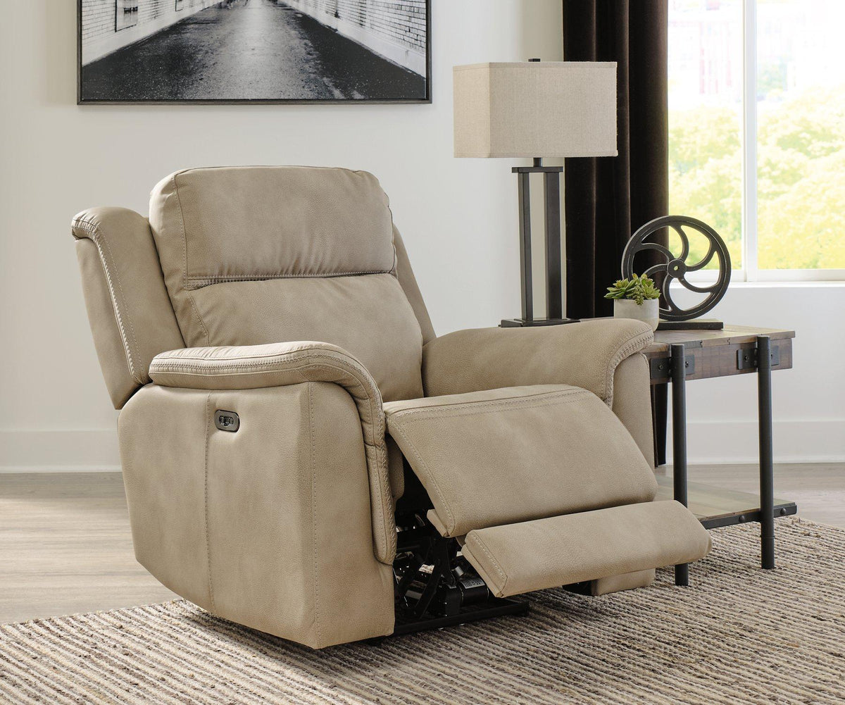 Ashley Furniture Next-Gen DuraPella power recliner with plush upholstery and modern design, shown in a comfortable seating position.