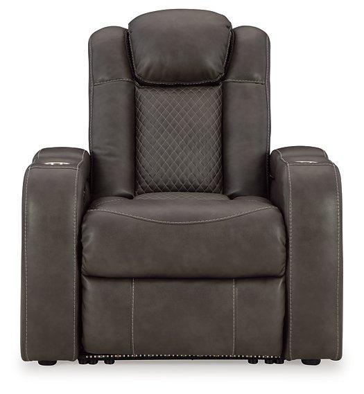Comfortable Fyne-Dyme Power Recliner by Ashley Furniture with plush fabric and adjustable reclining mechanism.